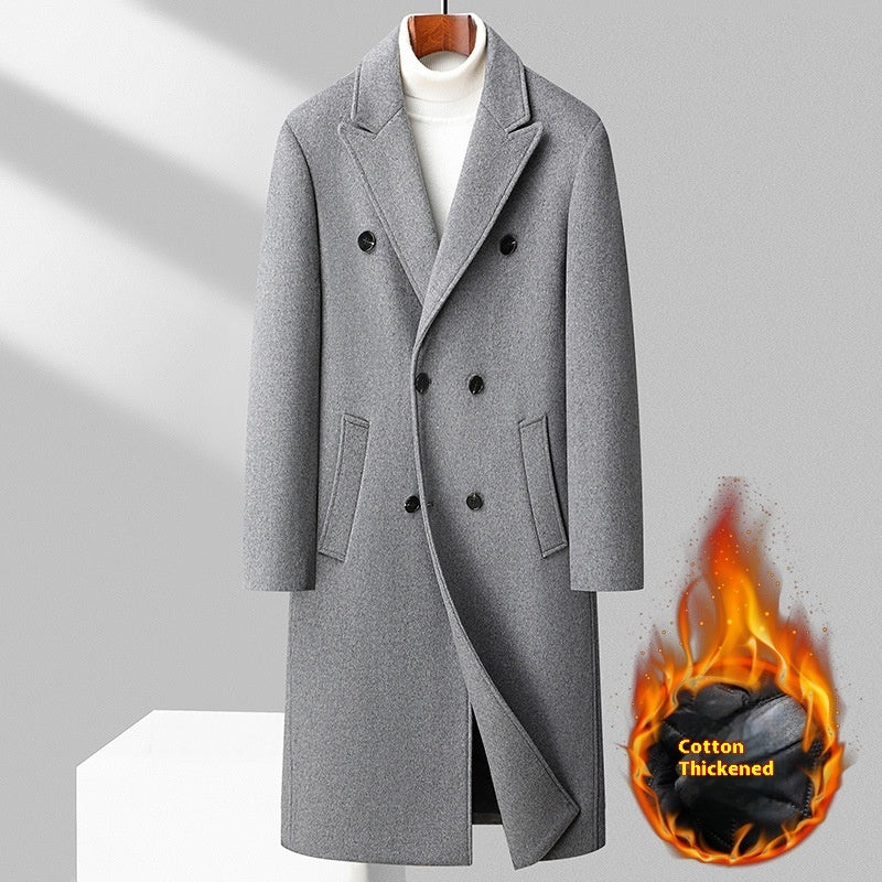 Double Breasted Long Woolen Elzeon Men's Coat