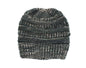 Mixed Color Knitted Wool Hat Ladies Non-labeled Ponytail Hat