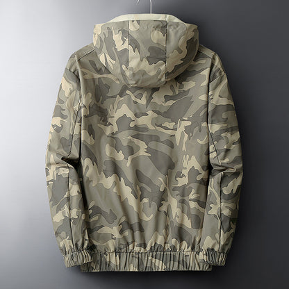 Men's Casual Hooded Camouflage Printed Jacket