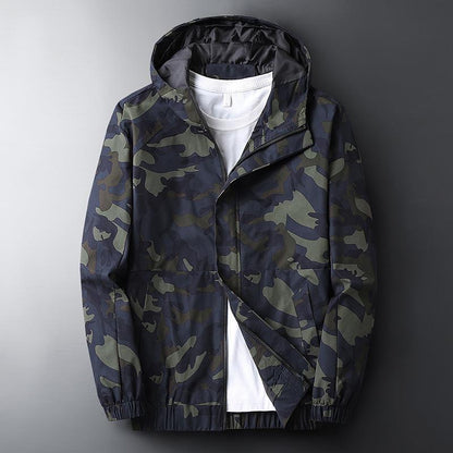 Men's Casual Hooded Camouflage Printed Jacket