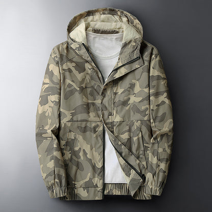 Men's Casual Hooded Camouflage Printed Jacket