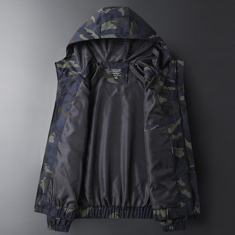 Men's Casual Hooded Camouflage Printed Jacket