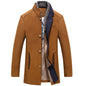 Men's Woolen Coat Thickened Scarf Collar Coat