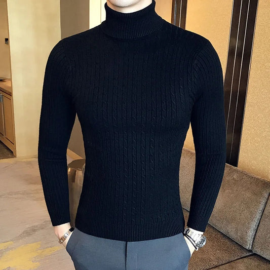 Twist Knitted Pullover Slim Fit Warm Top Solid Color Elzeon pullover