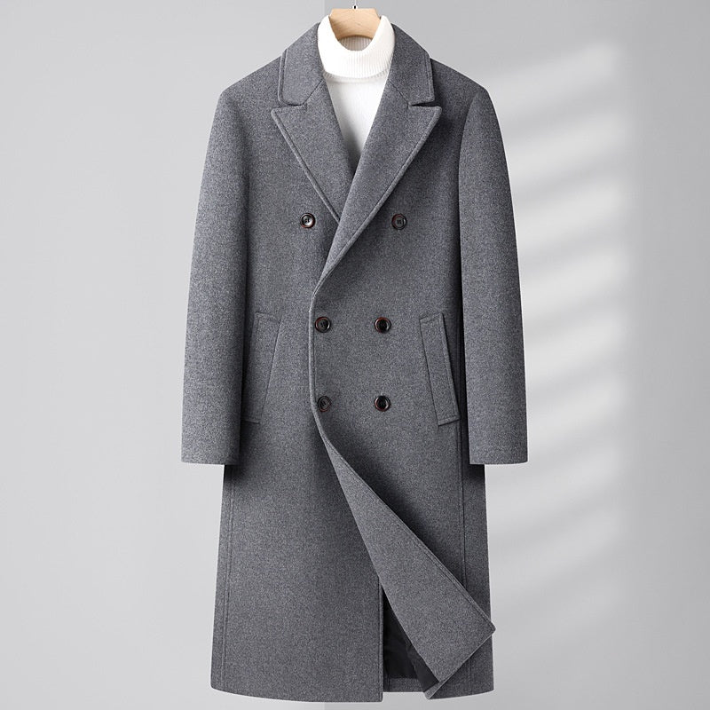 Double Breasted Long Woolen Elzeon Men's Coat