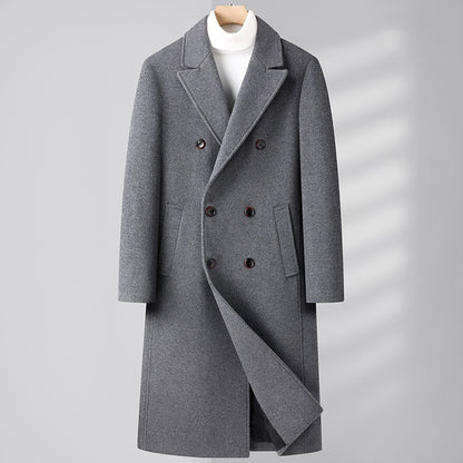 Double Breasted Long Woolen Elzeon Men's Coat