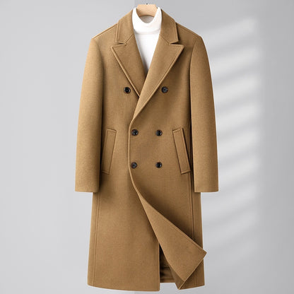 Double Breasted Long Woolen Elzeon Men's Coat