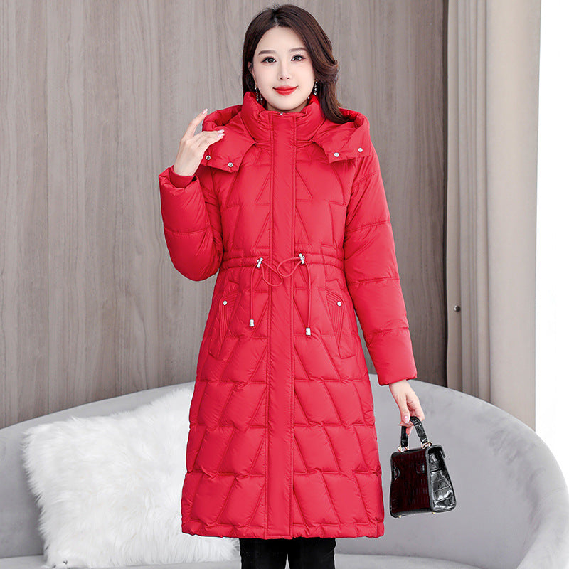 Mid-length Slim Fit Plus Size Cotton-padded Coat For Women Elzeon Winter Jacket