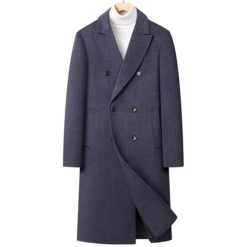 Double Breasted Long Woolen Elzeon Men's Coat