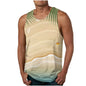 Trendy Men's Clothing Vest Printed Beach Casual Sports Men Vest