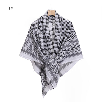 Men's Scarf Jacquard Wave Pattern Large Size Square Scarf