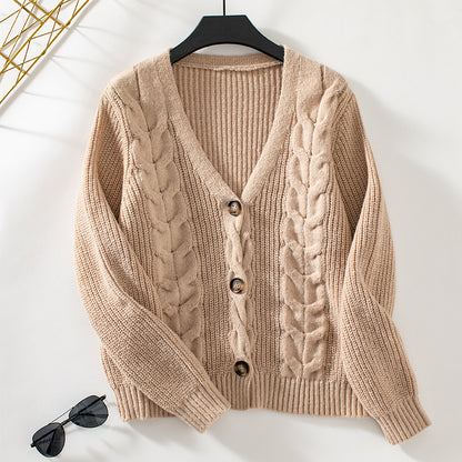 Vintage Single-breasted Sweater Women's Coat