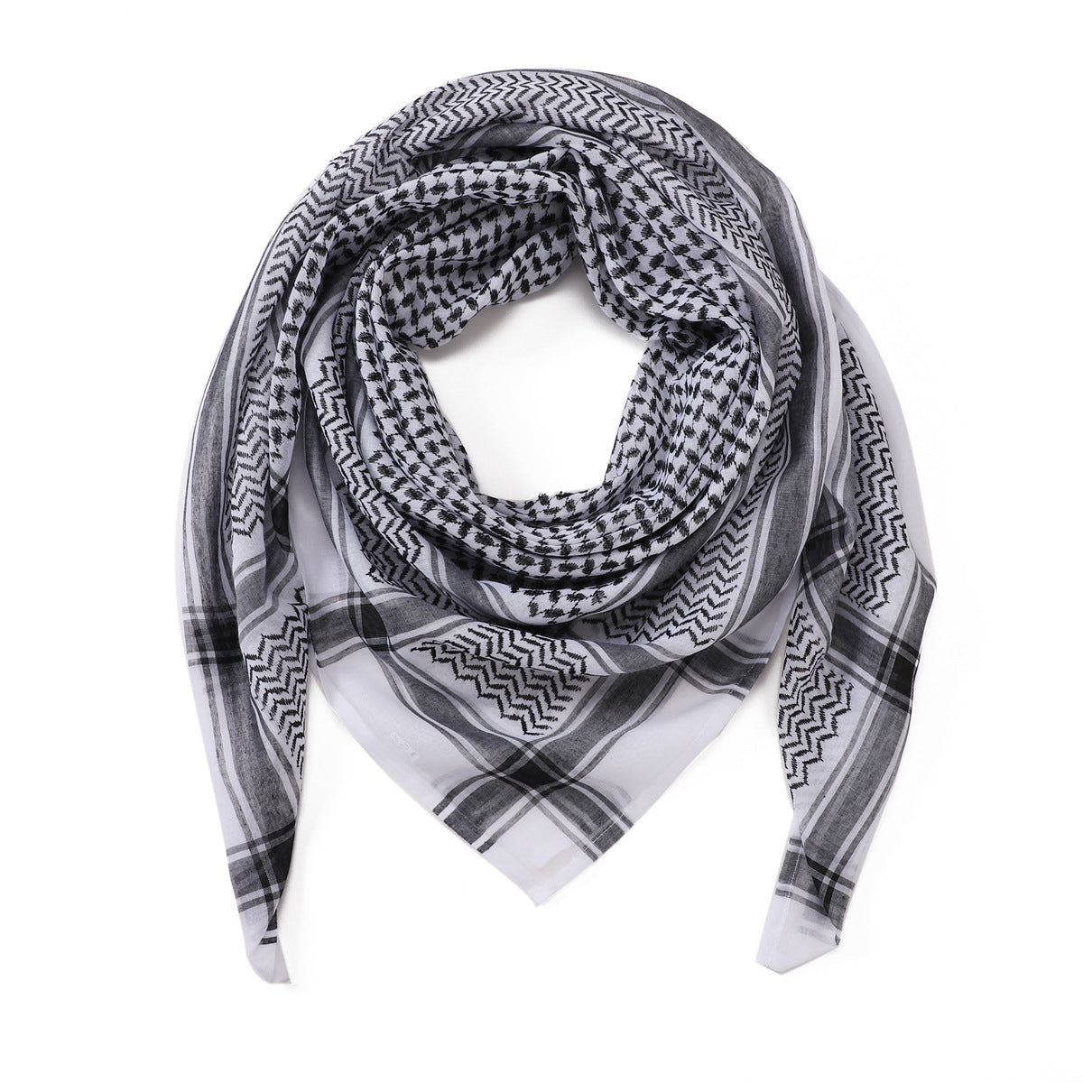 Men's Scarf Jacquard Wave Pattern Large Size Square Scarf