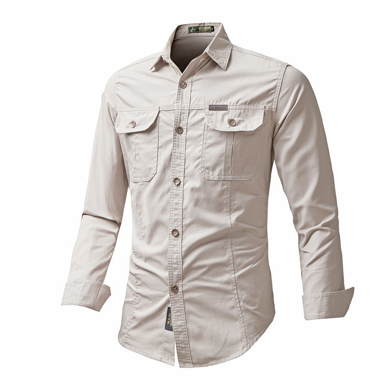 Autumn Workwear Shirt Men's Plus Size