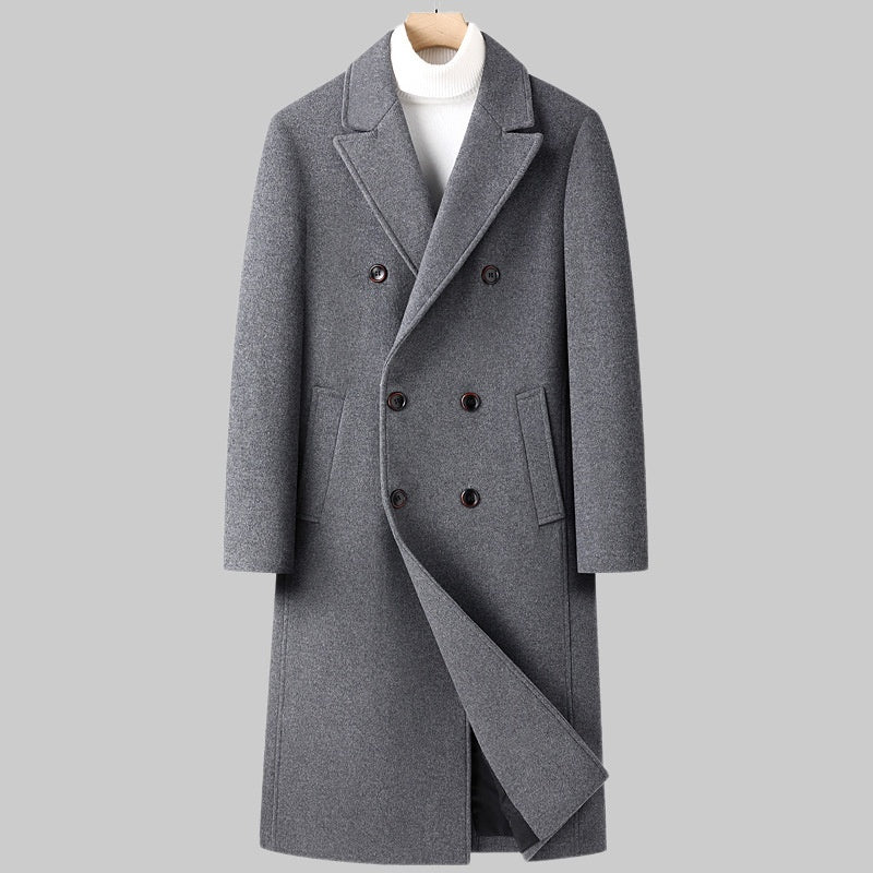 Double Breasted Long Woolen Elzeon Men's Coat