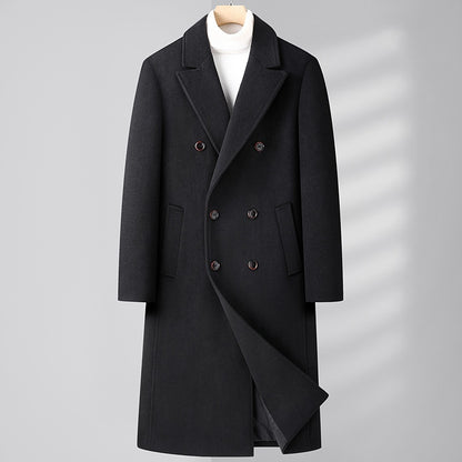 Double Breasted Long Woolen Elzeon Men's Coat