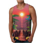 Trendy Men's Clothing Vest Printed Beach Casual Sports Men Vest