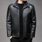 Jacket Business Warm Fur Lapel Fur Integrated Fleece-lined Thickened Elzeon Leather Coat