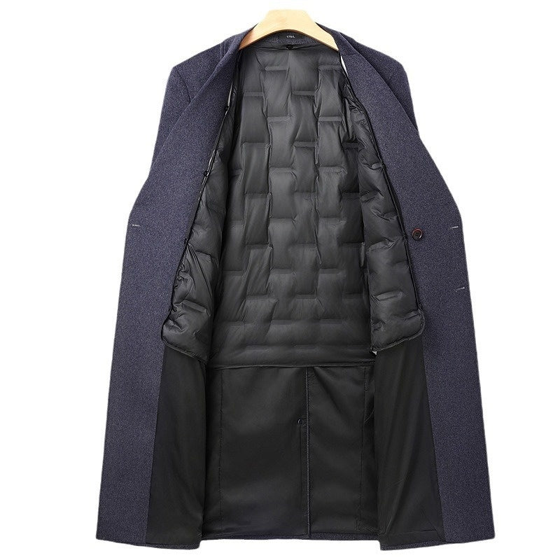 Double Breasted Long Woolen Elzeon Men's Coat