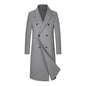 Woolen Coat Trench Coat Double Breasted Long Below The Knee Elzeon Men's Jacket