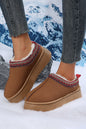 Chestnut Contrast Print Suede Plush Lined Snow Elzeon Boots