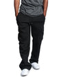 Men's Solid color elastic waist multi-pocket loose fit cargo pants