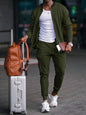 Men's new casual solid color baseball Elzeon collar jacket suit