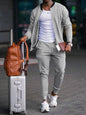 Men's new casual solid color baseball Elzeon collar jacket suit